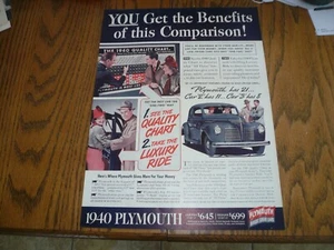 1940 Plymouth - Vintage Print Ad  - Picture 1 of 1