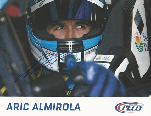 SIGNED 2015 ARIC ALMIROLA "FRESH FROM FLORIDA" #43 BB NASCAR SPRINT CUP POSTCARD Cover
