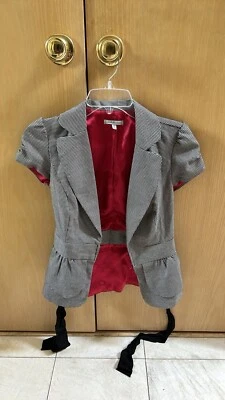 Y2K Charlotte Russe Size Extra Small Gray Blazer Puff Sleeve - Image 1 of 4