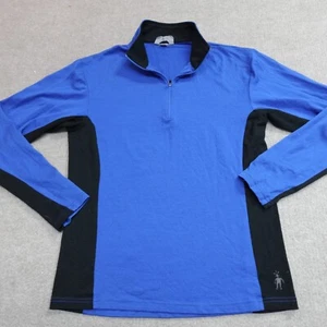 Smartwool Sweater Medium Blue Merino Wool 1/4 Zip - Picture 1 of 8