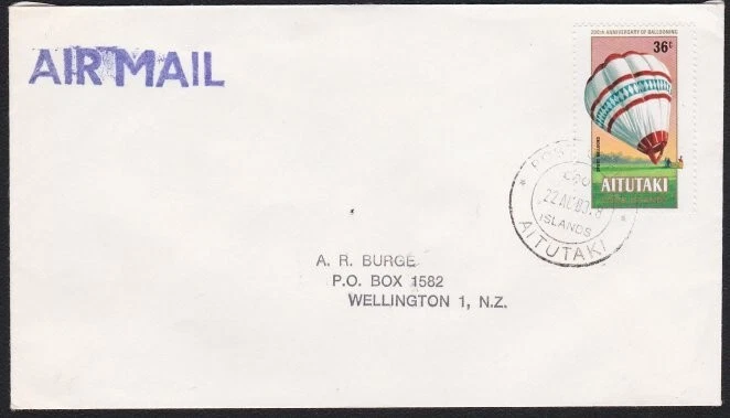 COOK IS 1983 cubierta a Nueva Zelanda ex AITUTAKI..............................A8221 Foto 1 de 1