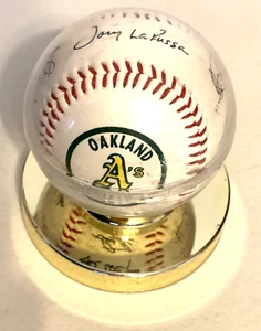 Tony LaRussa Oakland A's Athletics Team 80-90s Pseudo Autograph Baseball w/Stand - Picture 1 of 7