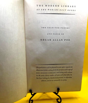 Edgar Allan Poe -Selected Poetry and Prose -Vintage 1951 -Modern Library #82 Foto 1 de 4