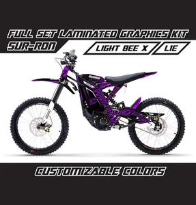 SUR RON Light Bee X Motocross Violet Full Graphics Kit Wave Decals Sticker Set - Picture 1 of 2
