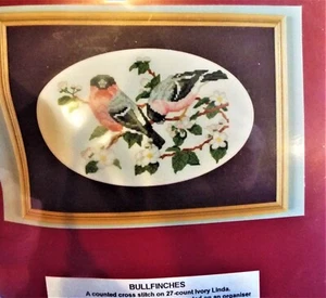 Champagne Collections Counted Cross Stitch Bullfinches Birds Embroidery Kit - Picture 1 of 3