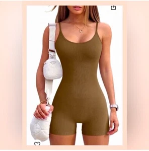 New! Women’s Yoga Romper! Coffee - Picture 1 of 6