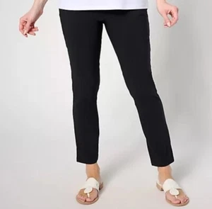 Denim & Co Regular Smart Stretch Air Slim Leg Ankle Pant Black Medium A645771 - Picture 1 of 3
