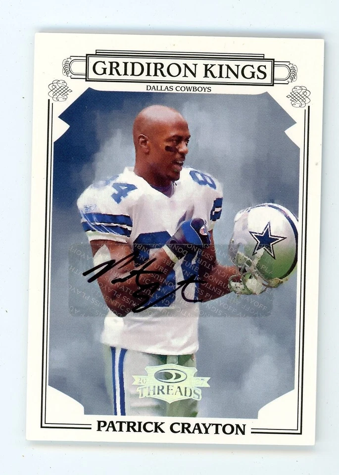 2007 Donruss Threads PATRICK CRAYTON Dallas Cowboys Gridiron Kings AUTO /25 - Image 1 of 1