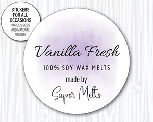 Personalised Stickers snow wax melts flower Candle ANY WORDING 1216 - Picture 1 of 4