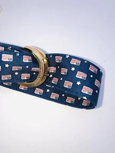 Vineyard Vines D Ring Silk Flag Belt Size Xs Patriotic Red White And Blue NWT - Picture 1 of 5