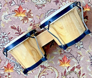 Real Skin Bongo Drums⭐️7"-6" Heads⭐Percussion⭐Usage Marks⭐Condition⭐TuningWrench - Picture 1 of 6
