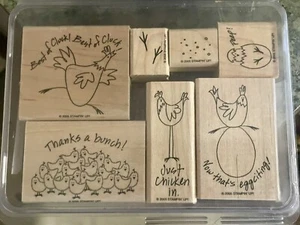 Stampin Up 2005 Best Of Cluck - Set of 7 - Rare and Retired Ref451 Vintage Stamp - Picture 1 of 13