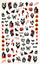 HALLOWEEN Nail Art Nagel Sticker selbstklebend Tattoo Skull Kürbis F888-2216