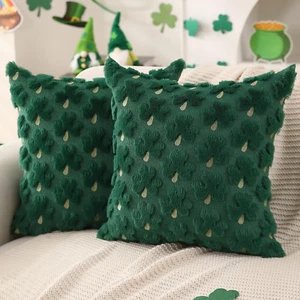 St Patricks Day Pillow Covers 18X18 Inch Set of 2 St Patricks Day Decorations Gr - Picture 1 of 15