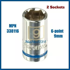 2x KOBALT 9mm 1/4" Drive Shallow Socket - 6 Point - 338116 - Fast Shipping - Bild 1 von 2