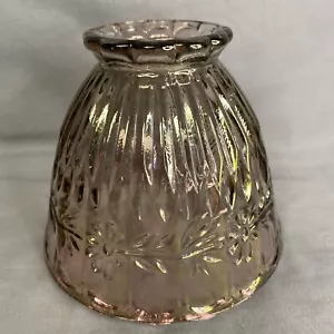 Paralume lampada fata vetro iridescente viola vintage 5” alto 6” largo - Foto 1 di 6