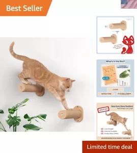 15-Inch Wooden Cat Climbing Shelves & Jute Rope Stairs - Space-Saving Solution - Picture 1 of 9