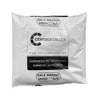 Sale Sciogli Neve e Sciogli Ghiaccio per Strade Vialetti Sacco 25kg Sale Marino - Immagine 1 di 4