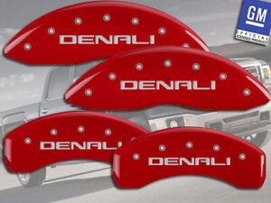 1999-2003 GMC Sierra 1500 Front + Rear Red "Denali" MGP Brake Caliper Covers