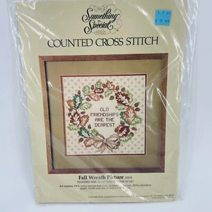 Something Special Counted Cross Stitch “Fall Wreath Picture” 50191 12”x12” - Picture 1 of 3