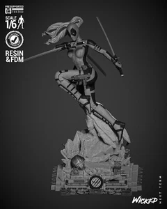 Lady Deadpool 2024 Resin 3d printed DIY model kit - Picture 1 of 3