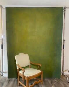 Photography canvas backdrop Hand Made Green / Yellow  / Two ToneTexture