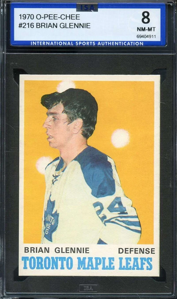 1970-71 O-PEE-CHEE #216 BRIAN GLENNIE (RC) ISA 8 MAPLE LEAFS  *ADT5652 - Image 1 of 2