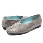 Thierry Rabotin Women’s Shoes Grace Embossed Snake Gray Slip on Flats 38 US 7.5