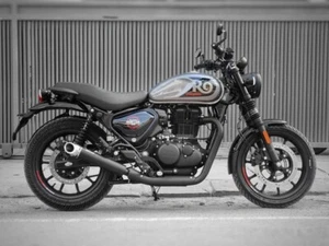 "BARREL TRAIL EXHAUST, BLACK" FIT FOR ROYAL ENFIELD HUNTER 350 - Picture 1 of 2