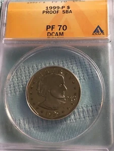 1999 P $1 Susan B Anthony, ANACS PF 70 DCAM - Picture 1 of 2