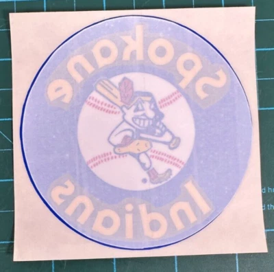 Adesivo vintage Spokane Indians MiLB janela interna vinil 4" redondo chefe Wahoo MLB - Imagem 1 de 4
