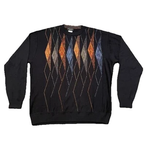 Franco Danti Italy Sweater Mens Sz L Wool Acrylic Multi-Color Textured Cosby - Picture 1 of 11