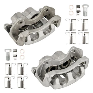 2x Front Left & Right Brake Calipers w/ Bracket for Jeep WJ Grand Cherokee 99-04 - Foto 1 di 9