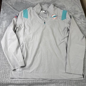 Miami Dolphins 1/4 Zip Pullover Mens Large Gray Nike Drifit NFL On Field - Picture 1 of 7