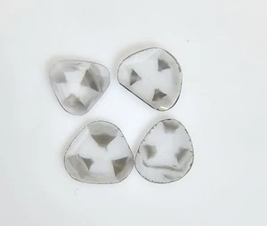 0,66 ct (4 pz) 5,50 mm a 6,30 mm (avg) Trapiche naturale Zimbabwe fetta polki diamante - Foto 1 di 12