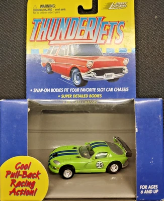 Johnny Lightning ThunderJet Viper 39 GREEN  Pull Back Cars HO NEW PM2-24 - Image 1 of 2
