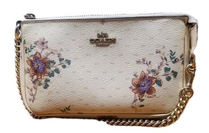 Coach F32069 Magnolia Large Wristlet 19 Clutch Handbag Chalk Floral Small Purse - Picture 1 of 17