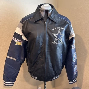 Dallas Cowboys 5 Time Super Bowl Leather NFL Football Varsity Jacket Medium - Bild 1 von 13