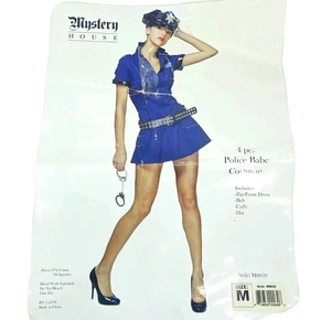 Sexy Women's Police Babe 9 Piece Costume Sz M Halloween Mystery House Cop W/ Gun - Picture 1 of 24