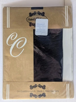 Cottelli Strapsstrümpfe große Größe 10,5-11 schwarz gemustert für Strumpfhalter - Bild 1 von 3