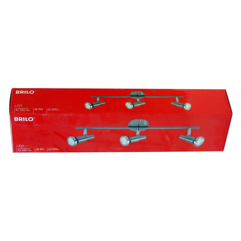Briloner LED Soffitto Nichel Opaco 49cm 3 X 3W GU10 Bianco Caldo Orientabile - Immagine 1 di 1