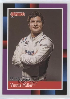 2021 Panini Donruss NASCAR Retro 1988 Purple /49 Vinnie Miller #190 - Image 1 of 2