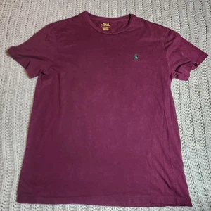 Polo Ralph Lauren Herren Medium T-Shirt Burgund Rundhals Grün Pony Classic Fit - Bild 1 von 13