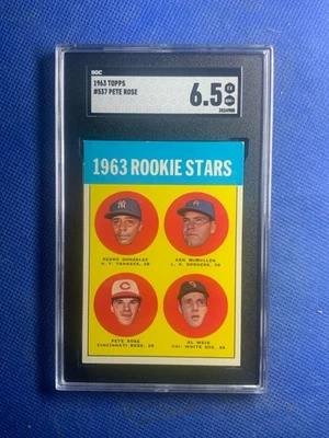 Pete Rose 1963 Topps Rookie Stars SGC 6,5 EX/NM+ #537 ¡Estuche limpio sin arañazos!  Foto 1 de 2