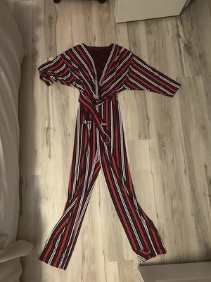 ЖЕНЩИН EXPRESS КРАСНЫЙ БЕЛЫЙ ТЕМНО-СИНИЙ ДЛИННЫЙ КОМБИНЕЗОН КОМБИНЕЗОН КОМБИНЕЗОН СПАНДЕКС РАЗМЕР M СРЕДНИЙ - Изображение 1 из 4