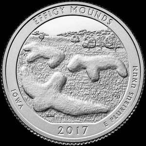 USA - 2017P - Washington ¼ $ - Effigy Mounds - National Park Issue - Picture 1 of 1