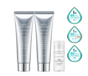 S.NATURE Aqua Squalane Moisturizing Cream 80ml+80ml Set, Calming - Picture 1 of 3