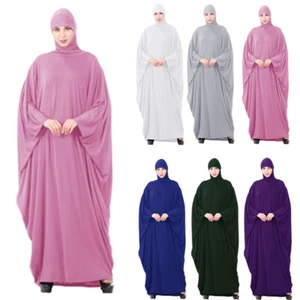 Muslim Islamic Clothing Hooded Abaya Women Dress Robe Kaftan Dress Ramadan Arab - Picture 1 of 30