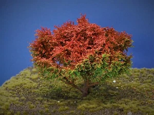 Diorama Zubehör, 1 Modellbaum- Busch mit roten Blüten, 15 - 16 cm hoch - Picture 1 of 2