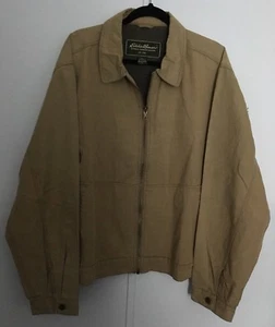 Eddie Bauer XL Canvas Field Jacket Men's Mustard Zipper Cotton Travel Barn - Picture 1 of 11